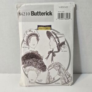 Butterick B4210 Uncut Making History Historical Hat Sewing Pattern Bonnets Caps